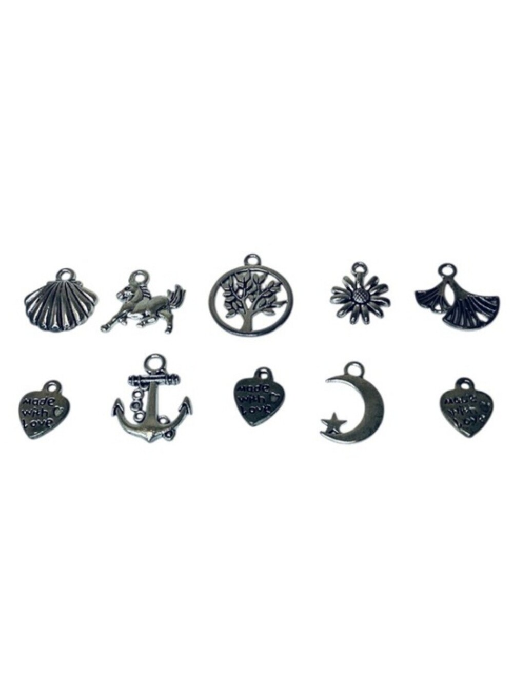 💚 Silver Coloured Charm Set with Various Designs